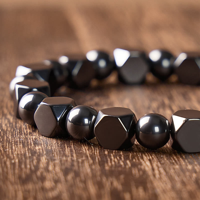 FuAttract Protection Strength & Grounding Energy Black Hematite Faceted Bead Bracelet - image 4