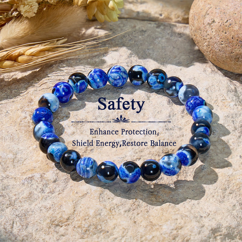 FuAttract Calm Protection & Balance Blue Fire Agate Energy Bracelet - 8mm - image 0
