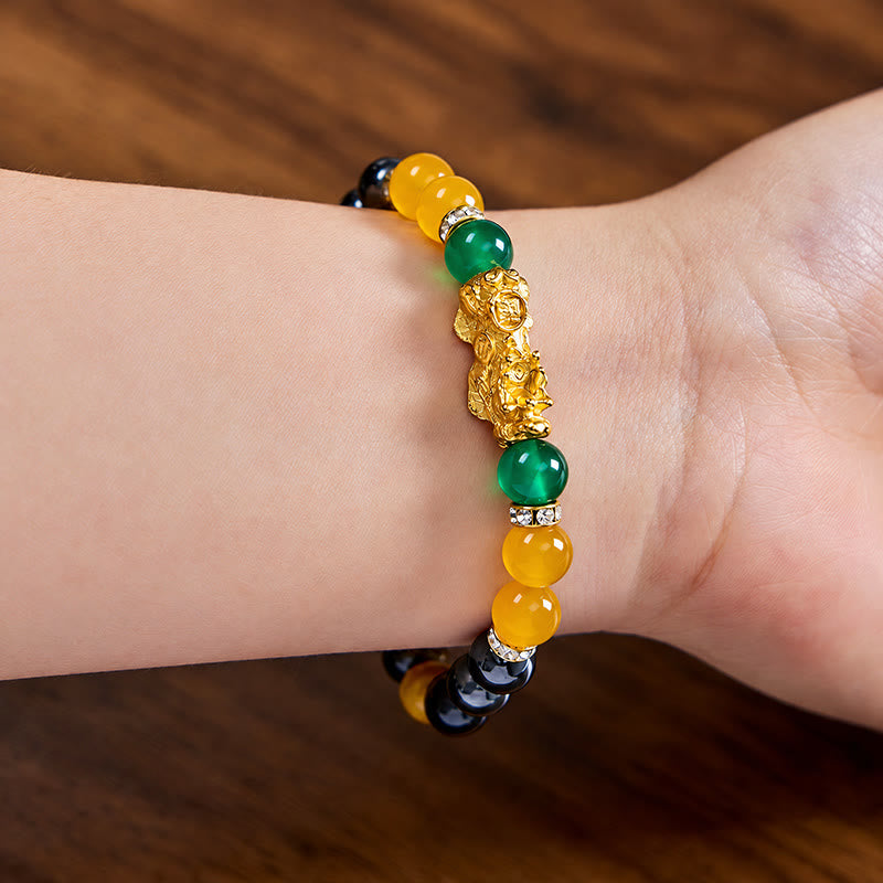 FuAttract Fortune Prosperity & Positive Energy Pixiu Tiger Eye Hematite Bracelet - image 3