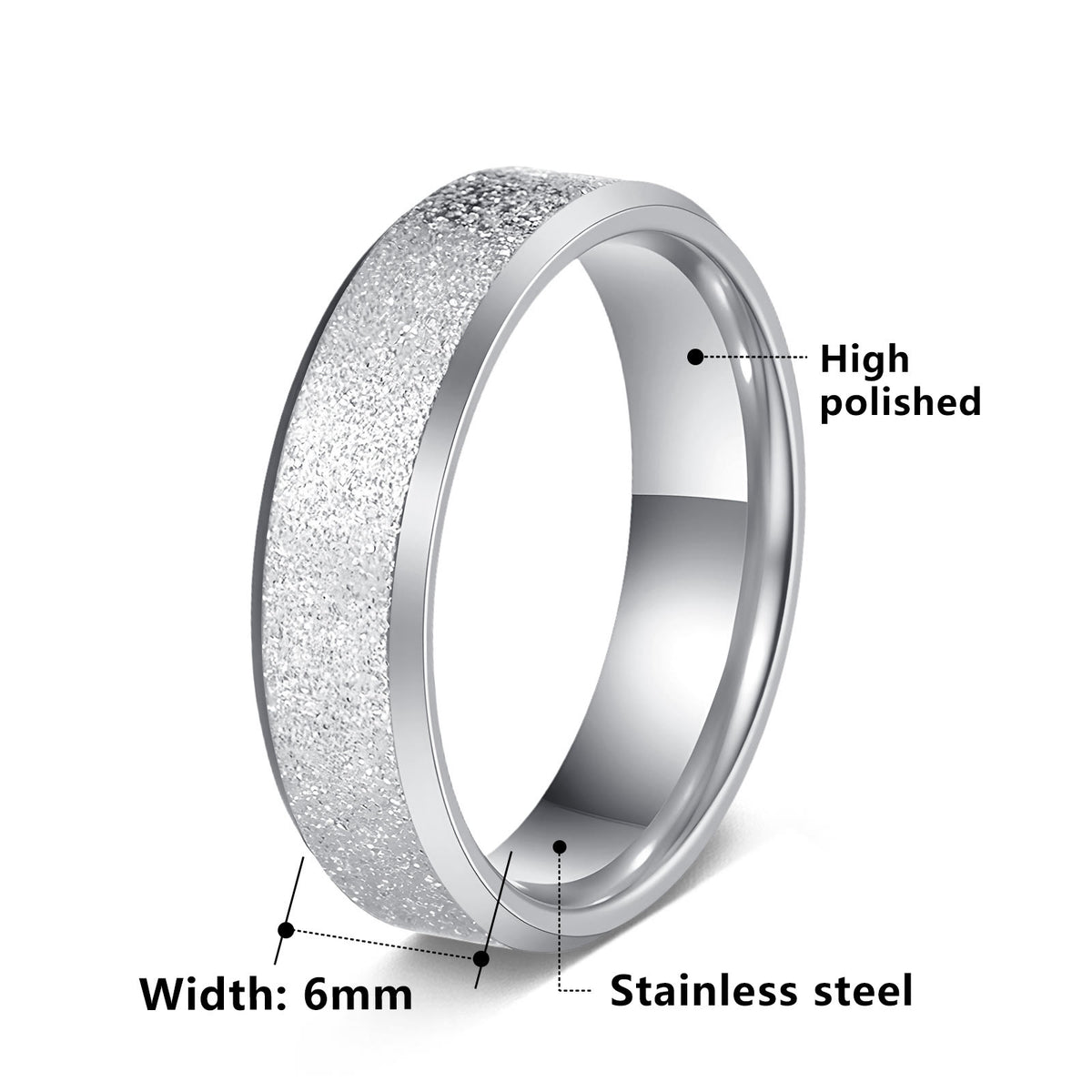 FuAtrract Strength & Protection Double Beveled Edge Matte Stainless Steel Ring - image 10