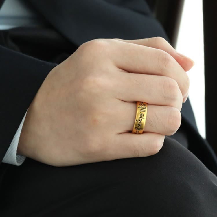 FuAtrract Inner Peace & Protection Om Mani Padme Hum Mindfulness Mantra Ring - image 2