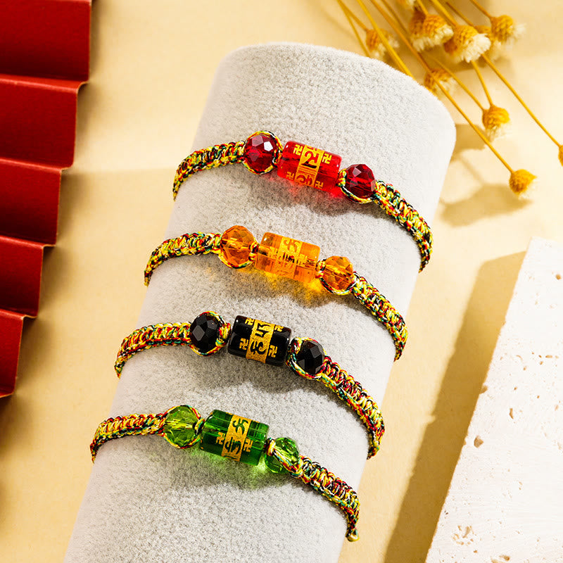 FuAtrract Protection & Prosperity Agate Five Element Colorful Cord Bracelet with Om Mani Mantra - image 8