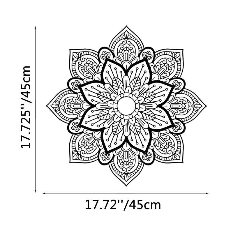 FuAttract Serenity Balance & Spiritual Harmony Mandala Flower Metal Wall Home Art Decor - Black - 17.72"x17.72"x0.04"in/45x45x0.1cm - image 5
