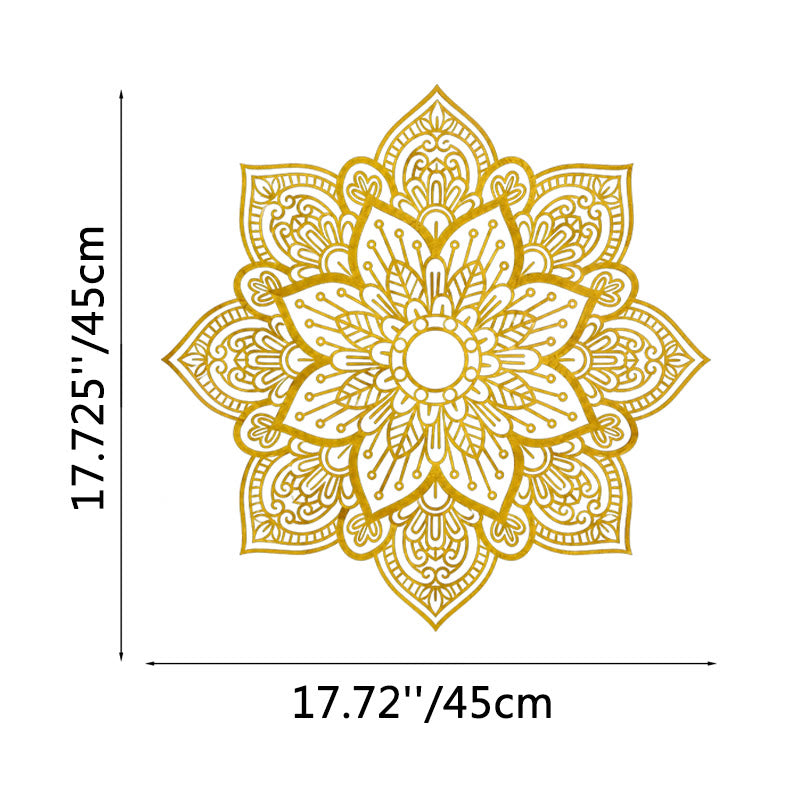 FuAttract Serenity Balance & Spiritual Harmony Mandala Flower Metal Wall Home Art Decor - Gold - 17.72"x17.72"x0.04"in/45x45x0.1cm - image 13