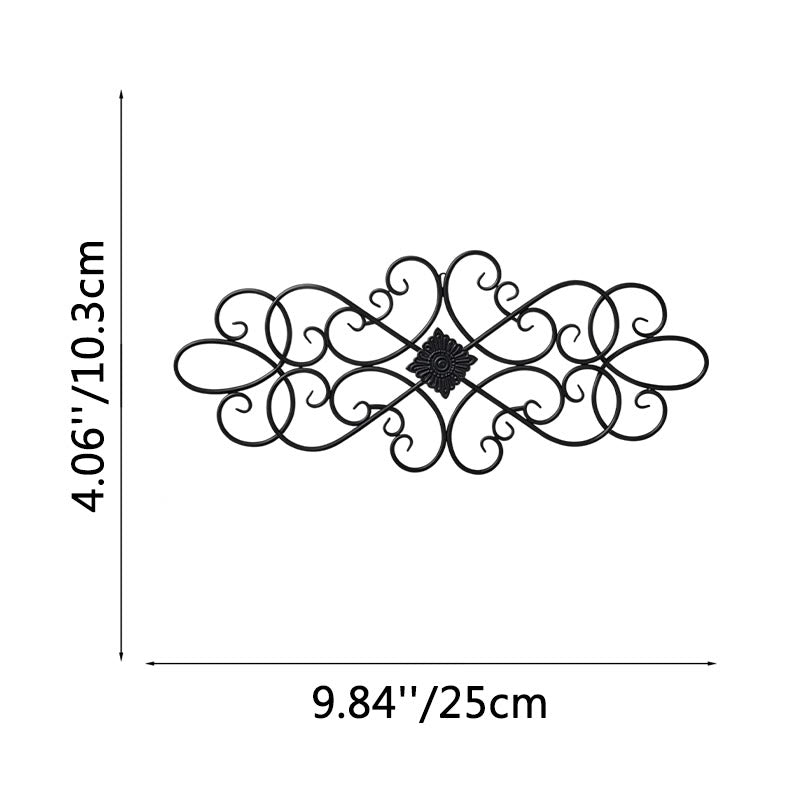 FuAttract Elegance Harmony & Timeless Beauty Scrollwork Metal Wall Decor Home Art Decor - Black - 9.84"x4.06"x0.04"in/25x10.3x0.1cm - image 5