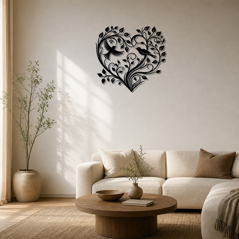FuAttract Love Harmony & Growth Heart Shaped Tree Birds Metal Wall Decor Home Art Decor - image 9