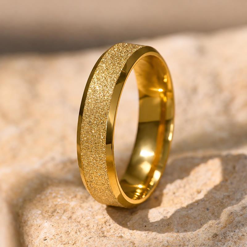 FuAtrract Strength & Protection Double Beveled Edge Matte Stainless Steel Ring - image 1