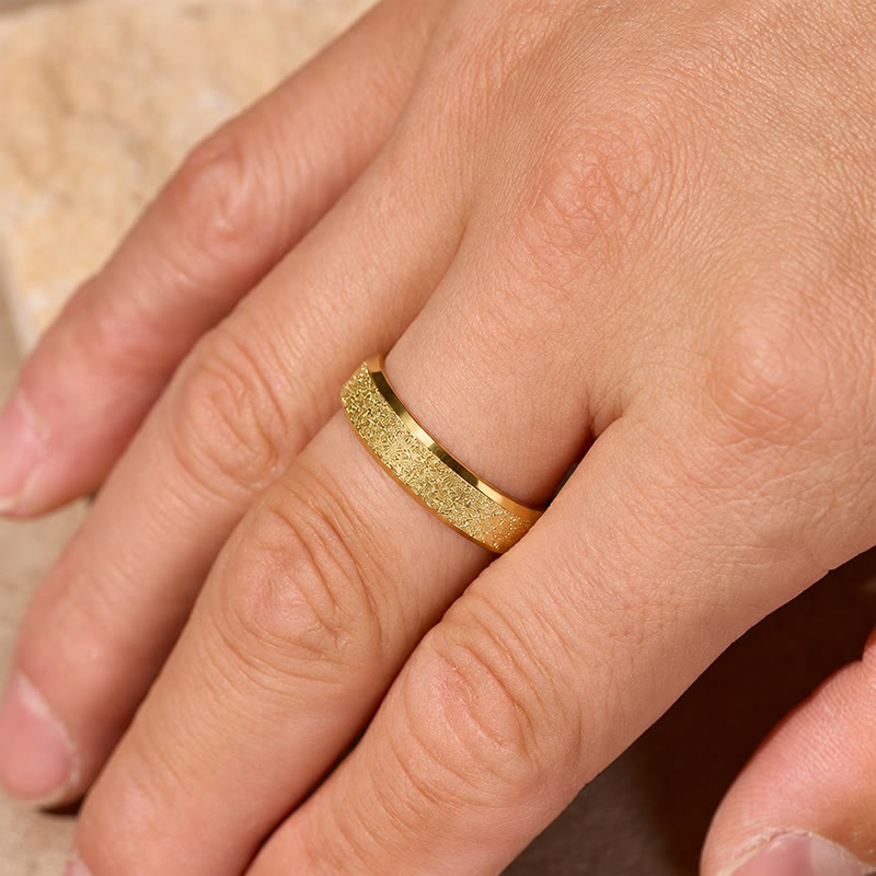 FuAtrract Strength & Protection Double Beveled Edge Matte Stainless Steel Ring - image 3