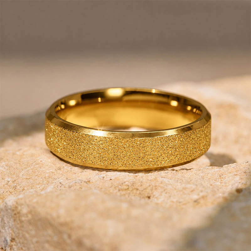 FuAtrract Strength & Protection Double Beveled Edge Matte Stainless Steel Ring - image 5