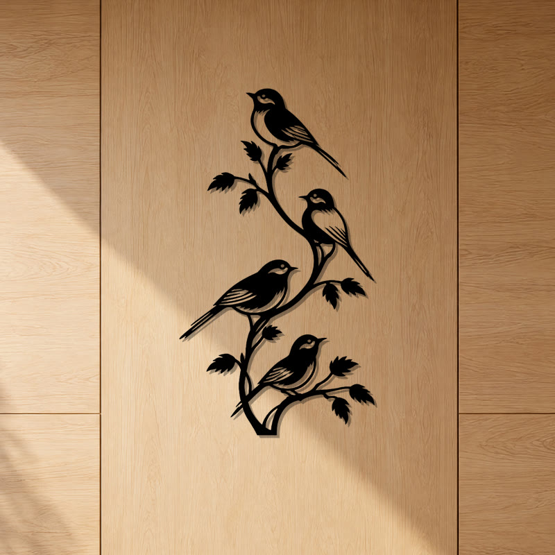 FuAttract Freedom Connection & Growth Four Birds on Branch Metal Wall Decor Home Art Decor - image 0