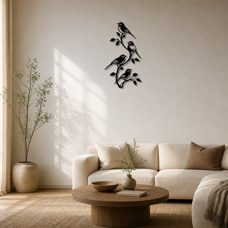 FuAttract Freedom Connection & Growth Four Birds on Branch Metal Wall Decor Home Art Decor - image 10
