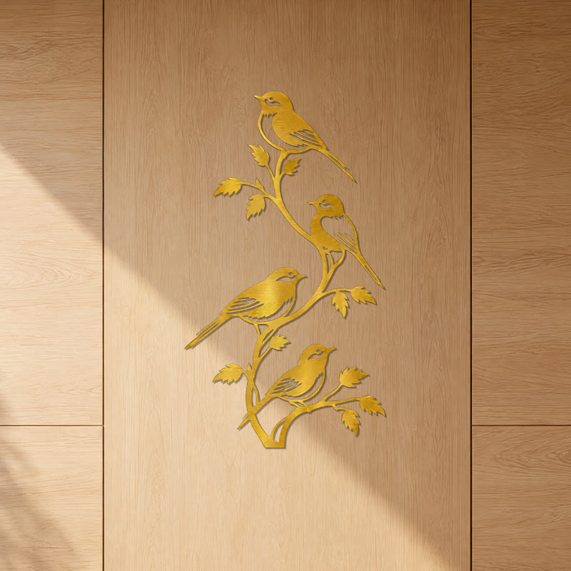 FuAttract Freedom Connection & Growth Four Birds on Branch Metal Wall Decor Home Art Decor - image 11