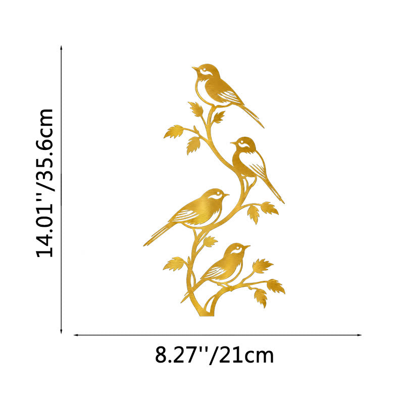 FuAttract Freedom Connection & Growth Four Birds on Branch Metal Wall Decor Home Art Decor - Gold - 8.27x14.01x0.04in/21x35.6x0.1cm - image 15