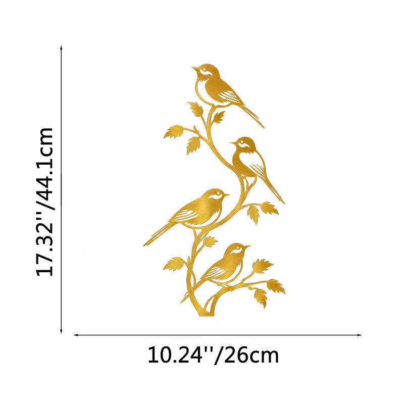 FuAttract Freedom Connection & Growth Four Birds on Branch Metal Wall Decor Home Art Decor - Gold - 10.24x17.32x0.04in/26x44.1x0.1cm - image 17