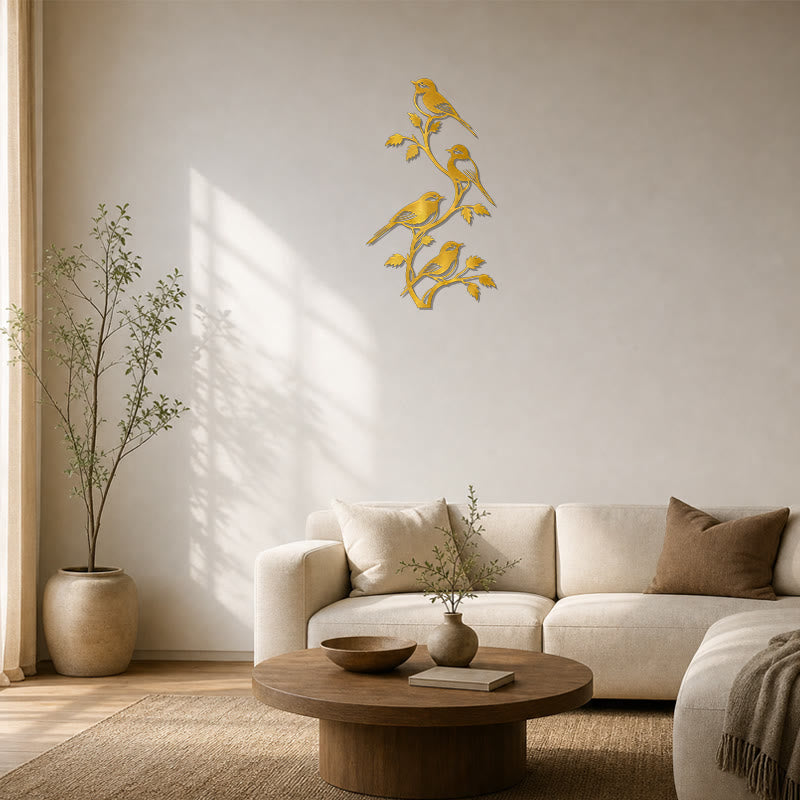 FuAttract Freedom Connection & Growth Four Birds on Branch Metal Wall Decor Home Art Decor - image 21