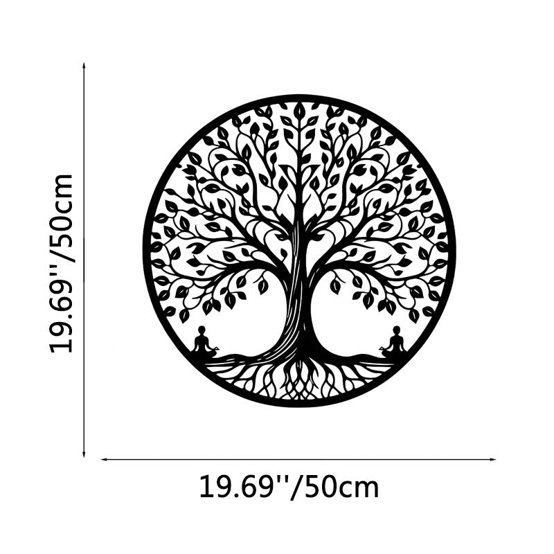 FuAttract Growth Wisdom & Inner Harmony Tree of Life Meditation Buddha Metal Wall Decor Home Art Decor - Black - 19.69x19.69x0.04in/50x50x0.1cm - image 7