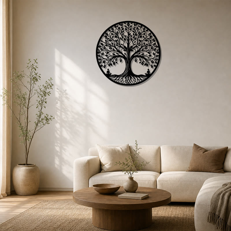 FuAttract Growth Wisdom & Inner Harmony Tree of Life Meditation Buddha Metal Wall Decor Home Art Decor - image 9