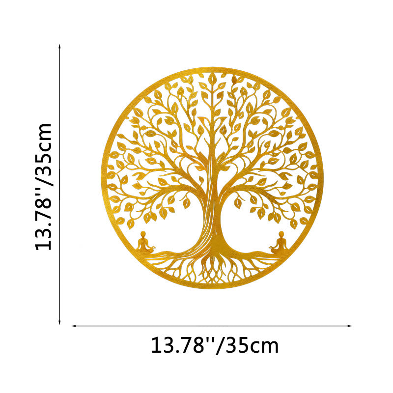 FuAttract Growth Wisdom & Inner Harmony Tree of Life Meditation Buddha Metal Wall Decor Home Art Decor - Gold - 13.78x13.78x0.04in/35x35x0.1cm - image 15