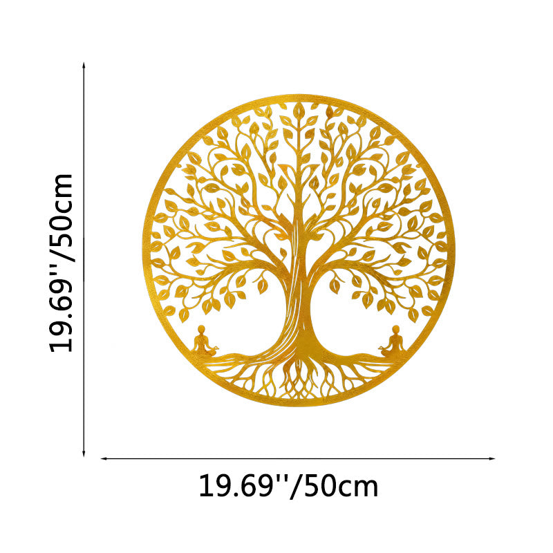 FuAttract Growth Wisdom & Inner Harmony Tree of Life Meditation Buddha Metal Wall Decor Home Art Decor - Gold - 19.69x19.69x0.04in/50x50x0.1cm - image 18