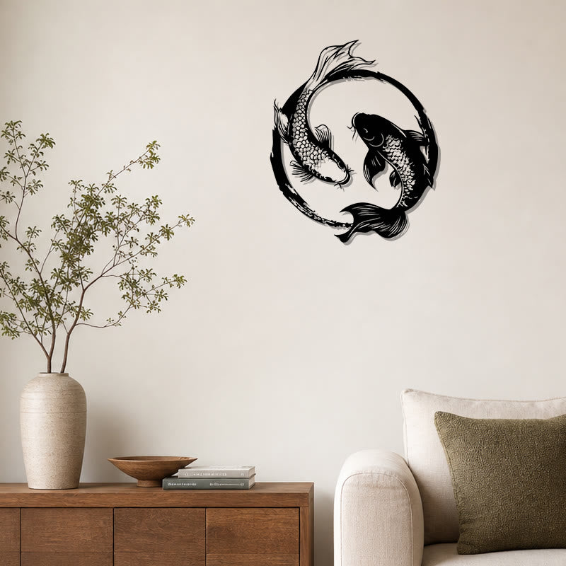 FuAttract Balance Prosperity & Connection Yin Yang Double Koi Fish Metal Wall Decor Home Art Decor - image 8
