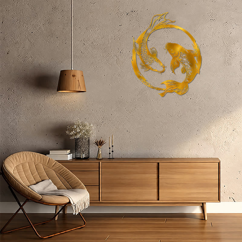 FuAttract Balance Prosperity & Connection Yin Yang Double Koi Fish Metal Wall Decor Home Art Decor - image 11