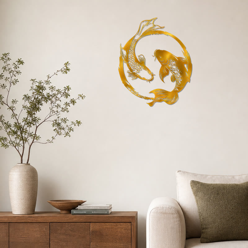 FuAttract Balance Prosperity & Connection Yin Yang Double Koi Fish Metal Wall Decor Home Art Decor - image 18