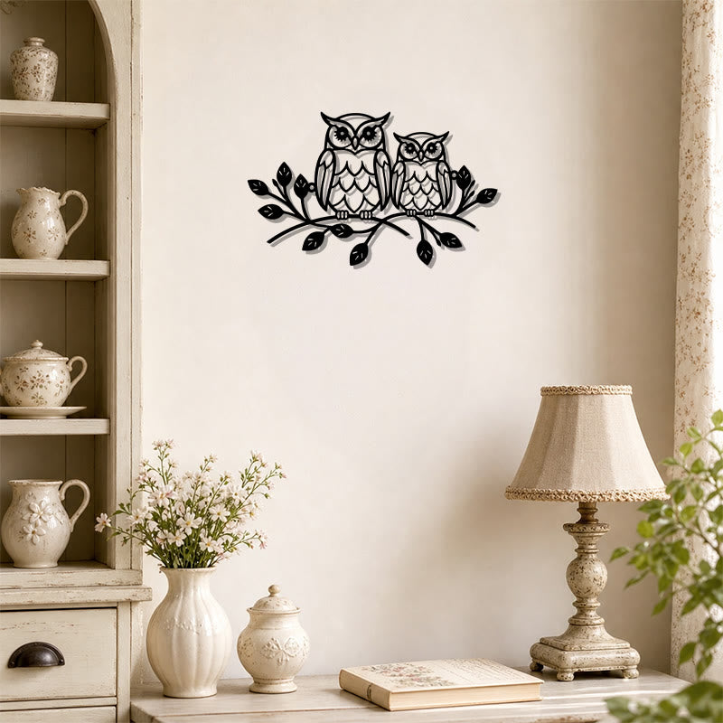 FuAttract Wisdom Connection & Protection Owl Metal Wall Decor Home Art Decor - image 1