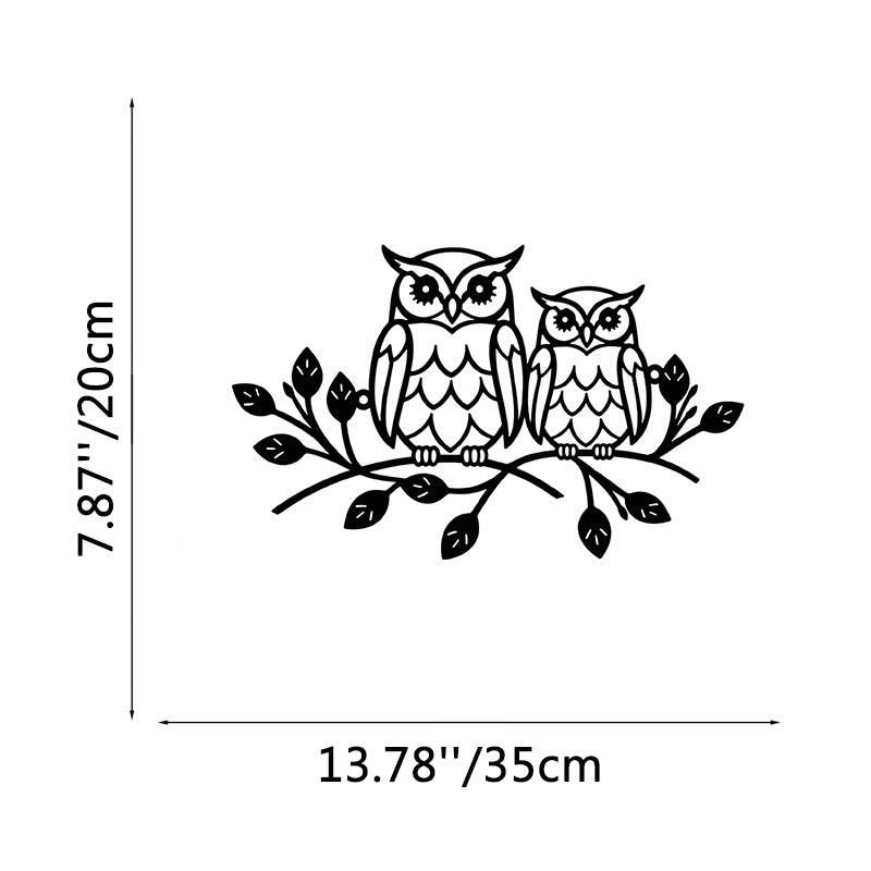 FuAttract Wisdom Connection & Protection Owl Metal Wall Decor Home Art Decor - Black - 13.78x7.87x0.04in/35x20x0.1cm - image 5