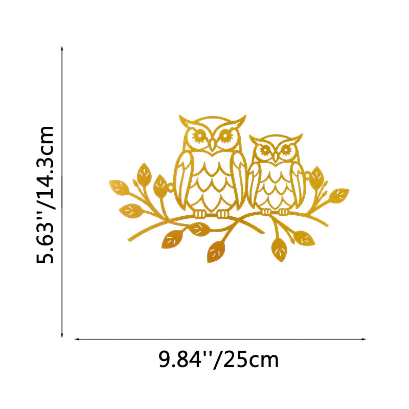 FuAttract Wisdom Connection & Protection Owl Metal Wall Decor Home Art Decor - Gold - 9.84x5.63x0.04in/25x14.3x0.1cm - image 13