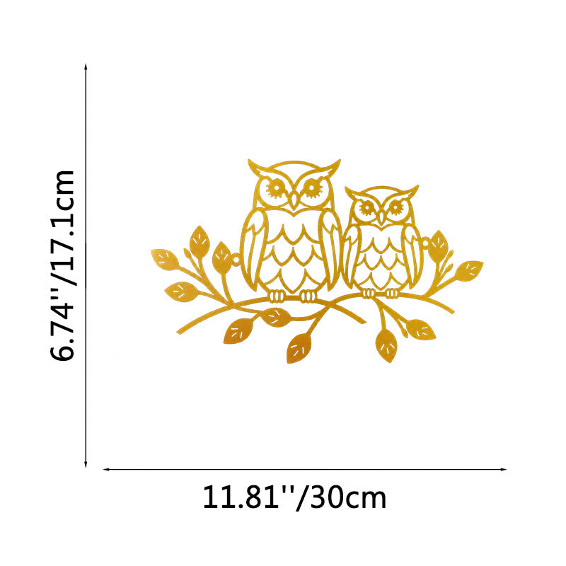 FuAttract Wisdom Connection & Protection Owl Metal Wall Decor Home Art Decor - Gold - 11.81x6.74x0.04in/30x17.1x0.1cm - image 14