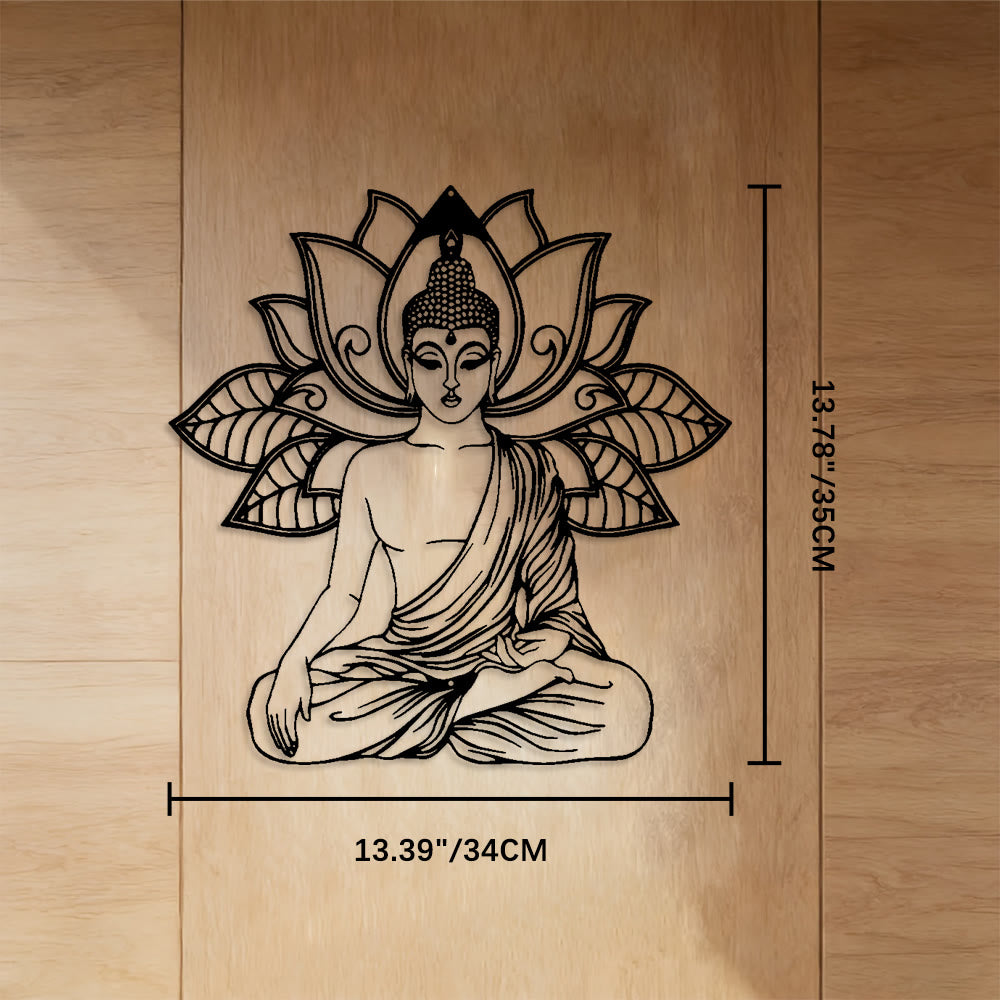 FuAttract Wisdom Serenity & Inner Harmony Buddha Lotus Metal Wall Decor Home Art Decor - image 4