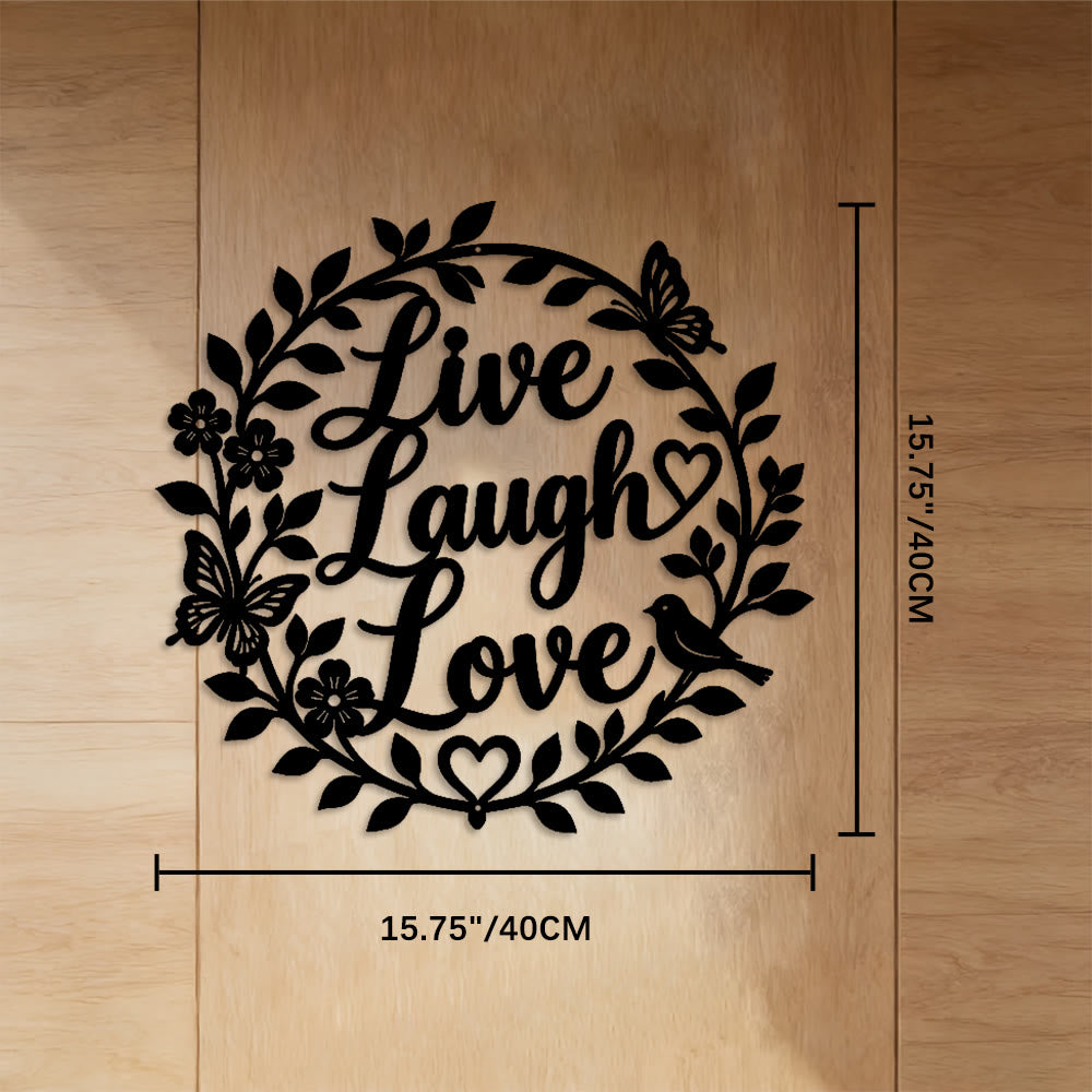 FuAttract Positivity Joy & Happiness Live Laugh Love Metal Wall Decor Home Art Decor - image 6