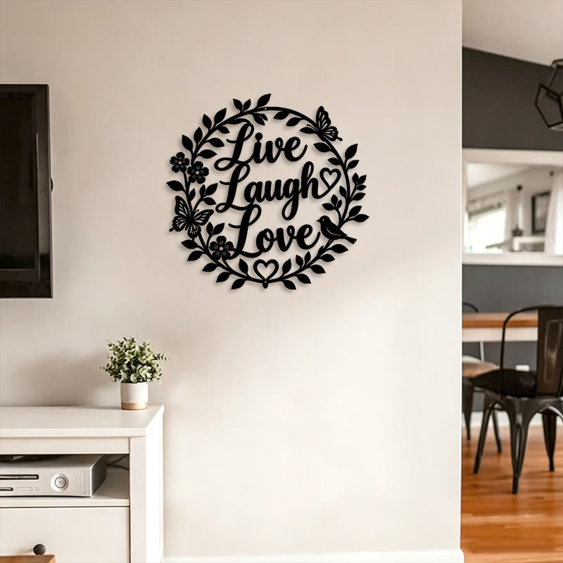 FuAttract Positivity Joy & Happiness Live Laugh Love Metal Wall Decor Home Art Decor - image 9