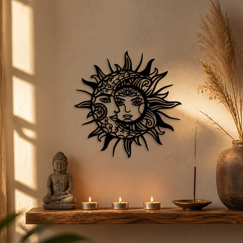 FuAttract Balance Mystery & Cosmic Harmony Sun And Moon Metal Wall Decor Home Art Decor - image 9