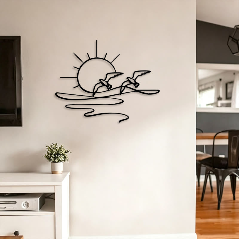 FuAttract Freedom Hope & Serenity Seagulls Sunrise Metal Wall Decor Home Art Decor - image 8