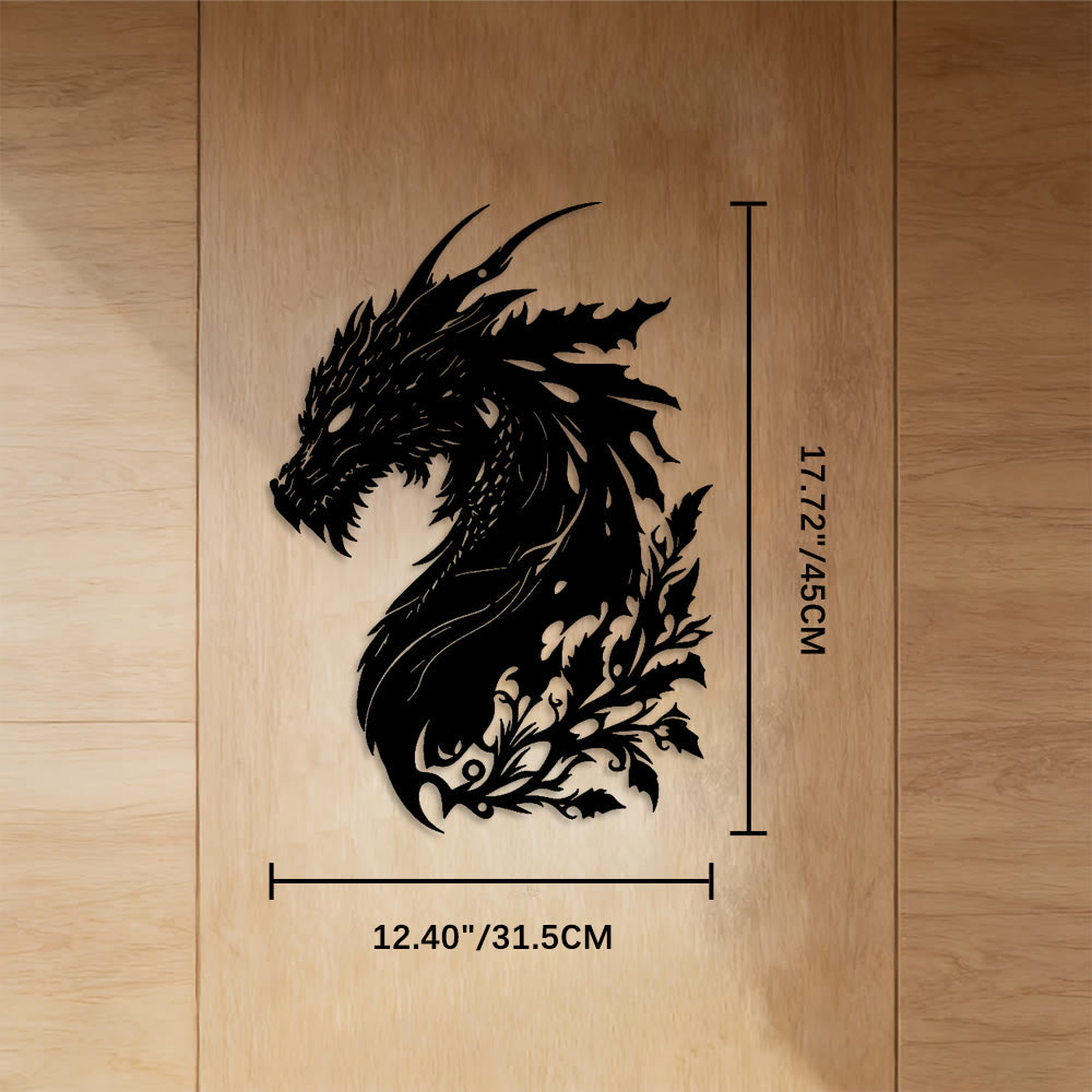 FuAttract Strength Wisdom & Protection Chinese Dragon Metal Wall Decor Home Art Decor - Black - 12.40"*17.72"*0.04"/31.5*45*0.1cm - image 6