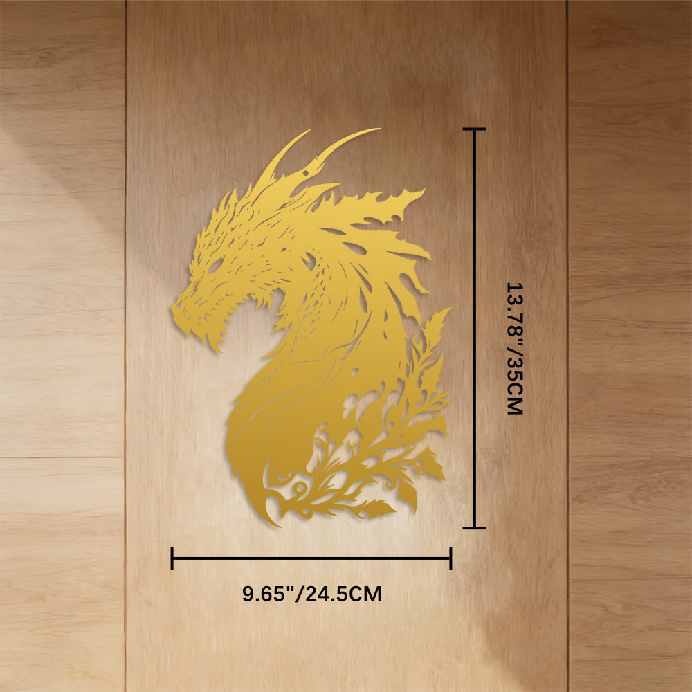 FuAttract Strength Wisdom & Protection Chinese Dragon Metal Wall Decor Home Art Decor - Gold - 9.65"*13.78"*0.04"/24.5*35*0.1cm - image 15