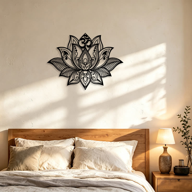 FuAttract Serenity Purity & Spiritual Awakening Lotus Mandala Om Mani Mantra Metal Wall Home Art Decor - image 9