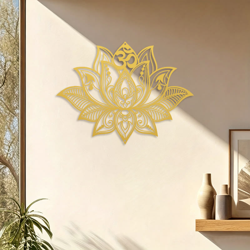 FuAttract Serenity Purity & Spiritual Awakening Lotus Mandala Om Mani Mantra Metal Wall Home Art Decor - image 14