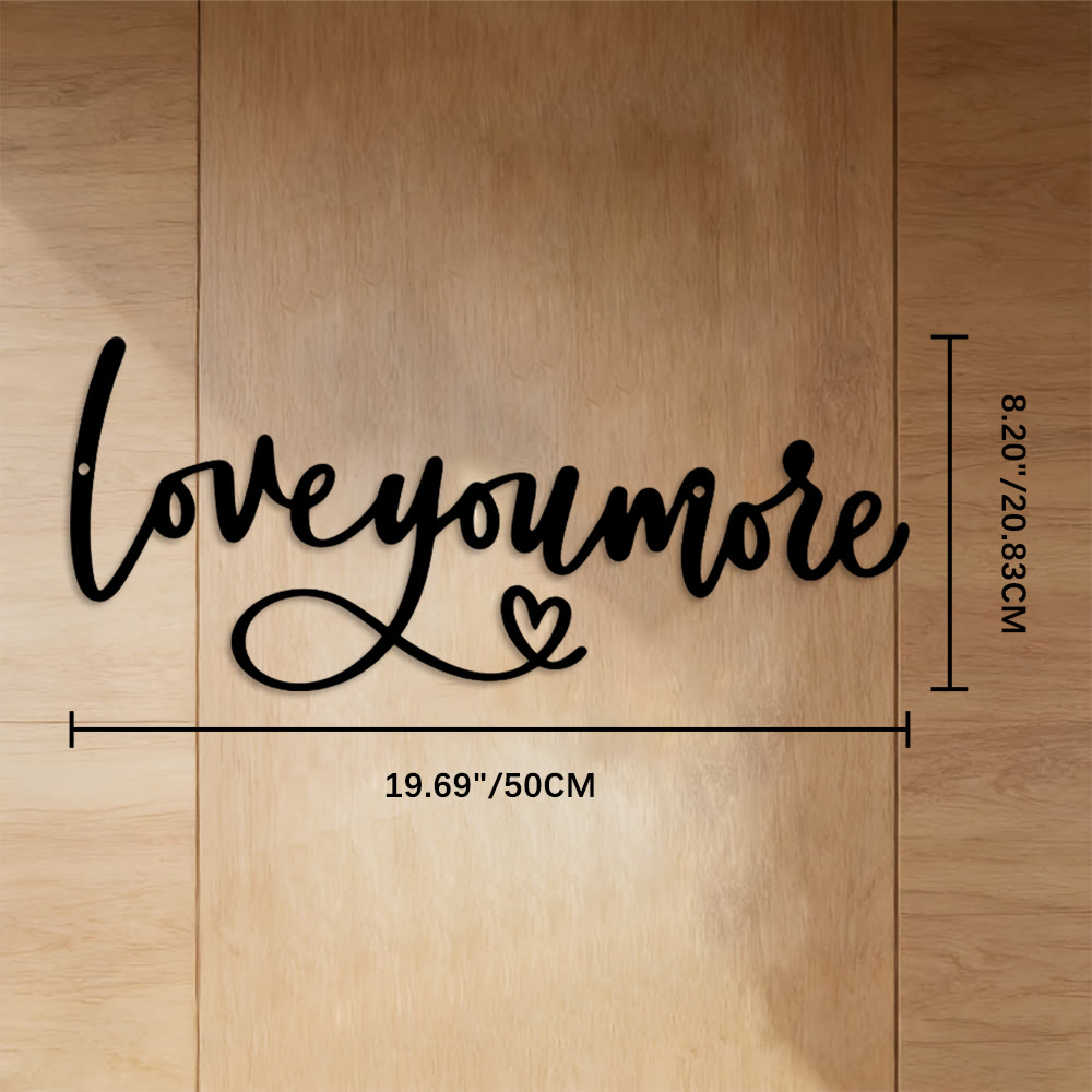FuAttract Romantic Affection & Devotion Love You More Metal Wall Decor Home Art Decor - Black - 19.69"*8.20"*0.05"/50*20.83*0.12cm - image 7
