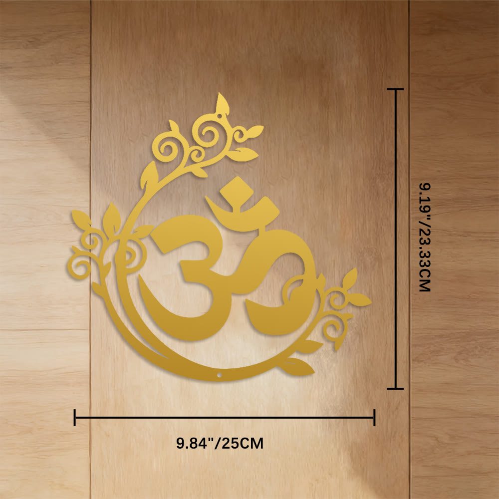 FuAttract Serenity Spiritual Connection & Inner Peace Om Mani Mantra Metal Wall Decor Home Art Decor - Gold - 9.84"*9.19"*0.04"/25*23.33*0.1cm - image 13