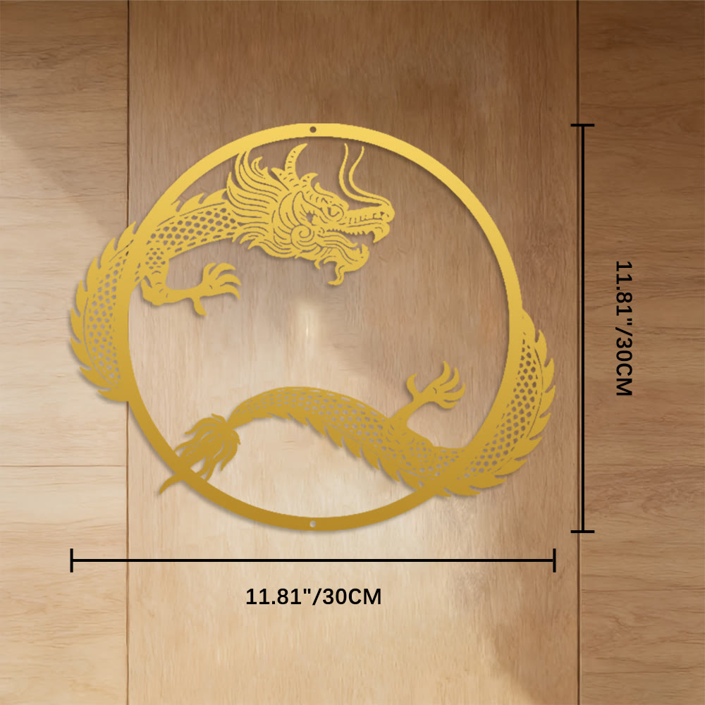 FuAttract Strength Protection & Good Fortune Dragon Metal Wall Decor Home Art Decor - Gold - 11.81"*11.81"*0.04"/30*30*0.1cm - image 16