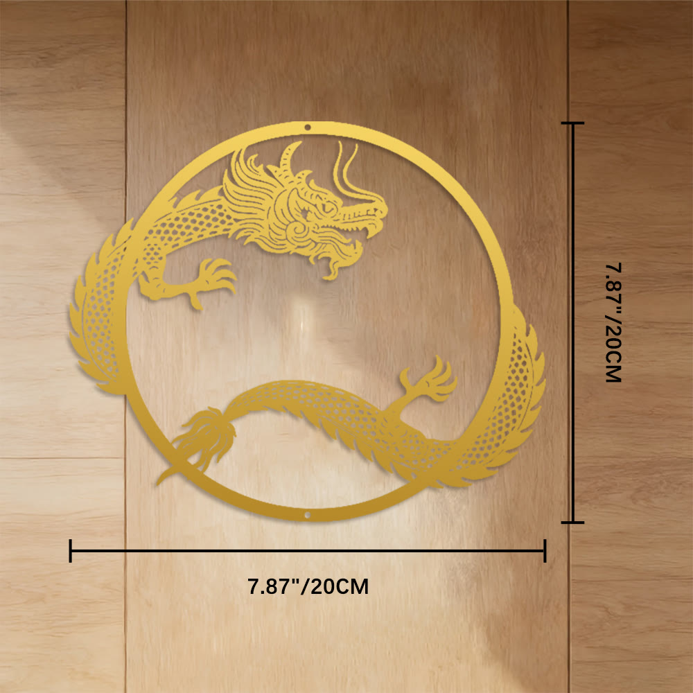 FuAttract Strength Protection & Good Fortune Dragon Metal Wall Decor Home Art Decor - Gold - 7.87"*7.87"*0.04"/20*20*0.1cm - image 14
