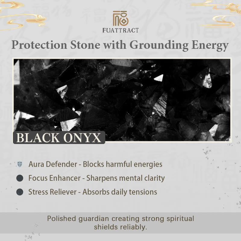 FuAttract Abundance & Protection – Black Onyx Om Mani Padme Hum Beads Pixiu Bracelet - image 6