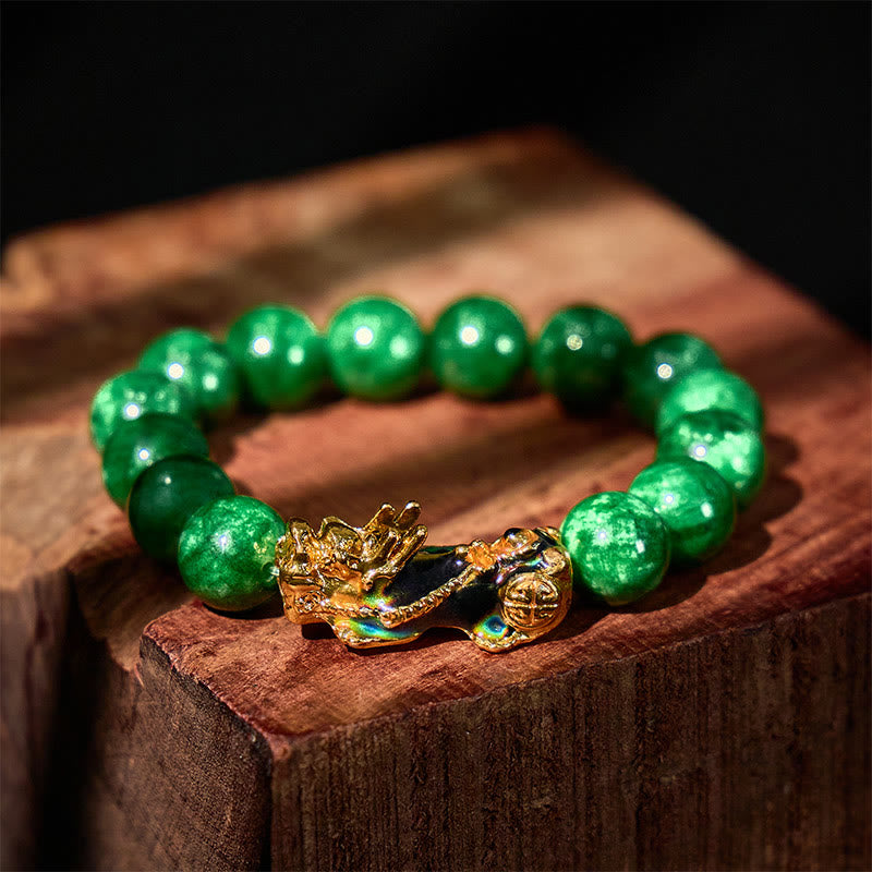 FuAttract Harmony of Fortune Bracelet –  Cyan Jade With FengShui Pixiu - 12mm - image 10