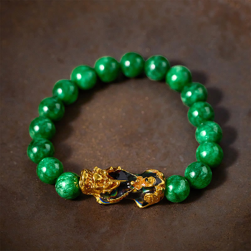 FuAttract Harmony of Fortune Bracelet –  Cyan Jade With FengShui Pixiu - image 4