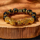 FuAttract Calm & Protection - Black Onyx Six-Word Mantra Beads Pixiu Bracelet - Black Onyx - image 0