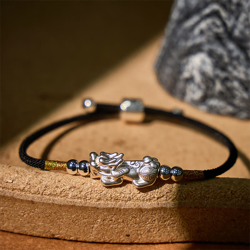 FuAttract Destiny Braider - Silver Pixiu Adjustable Handwoven Red String Bracelet - image 18