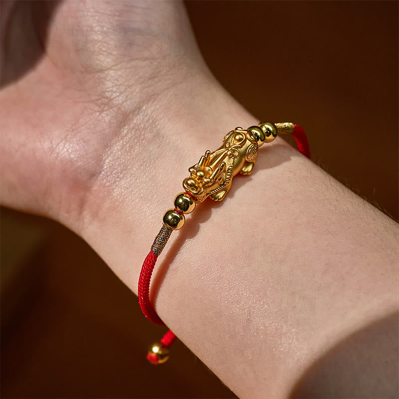 FuAttract Destiny Braider - Silver Pixiu Adjustable Handwoven Red String Bracelet - image 2