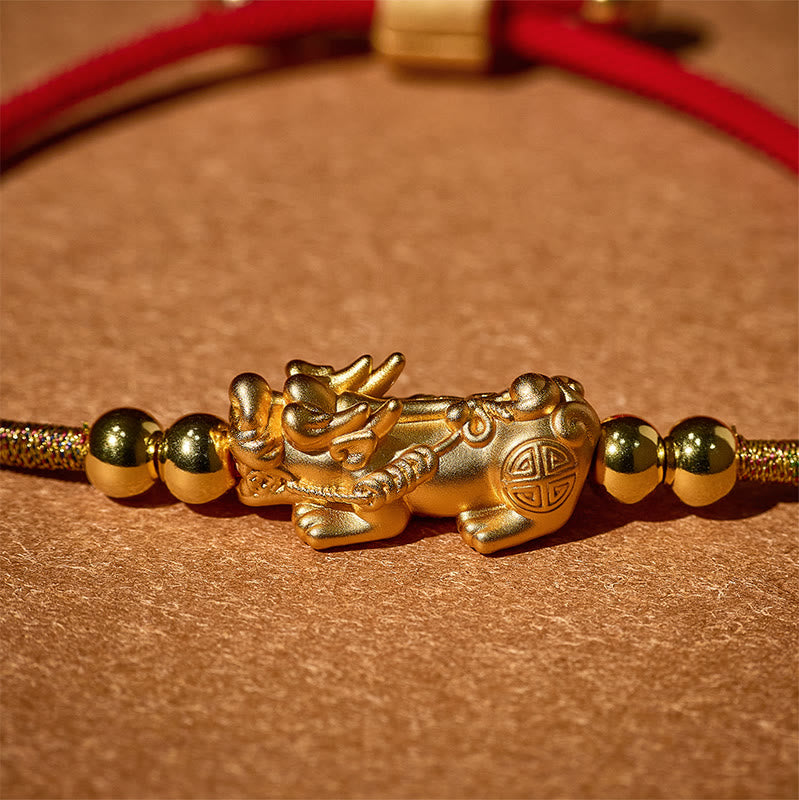 FuAttract Destiny Braider - Silver Pixiu Adjustable Handwoven Red String Bracelet - image 3